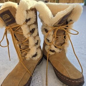 The North Face Tan Winter Boots with Faux Fur